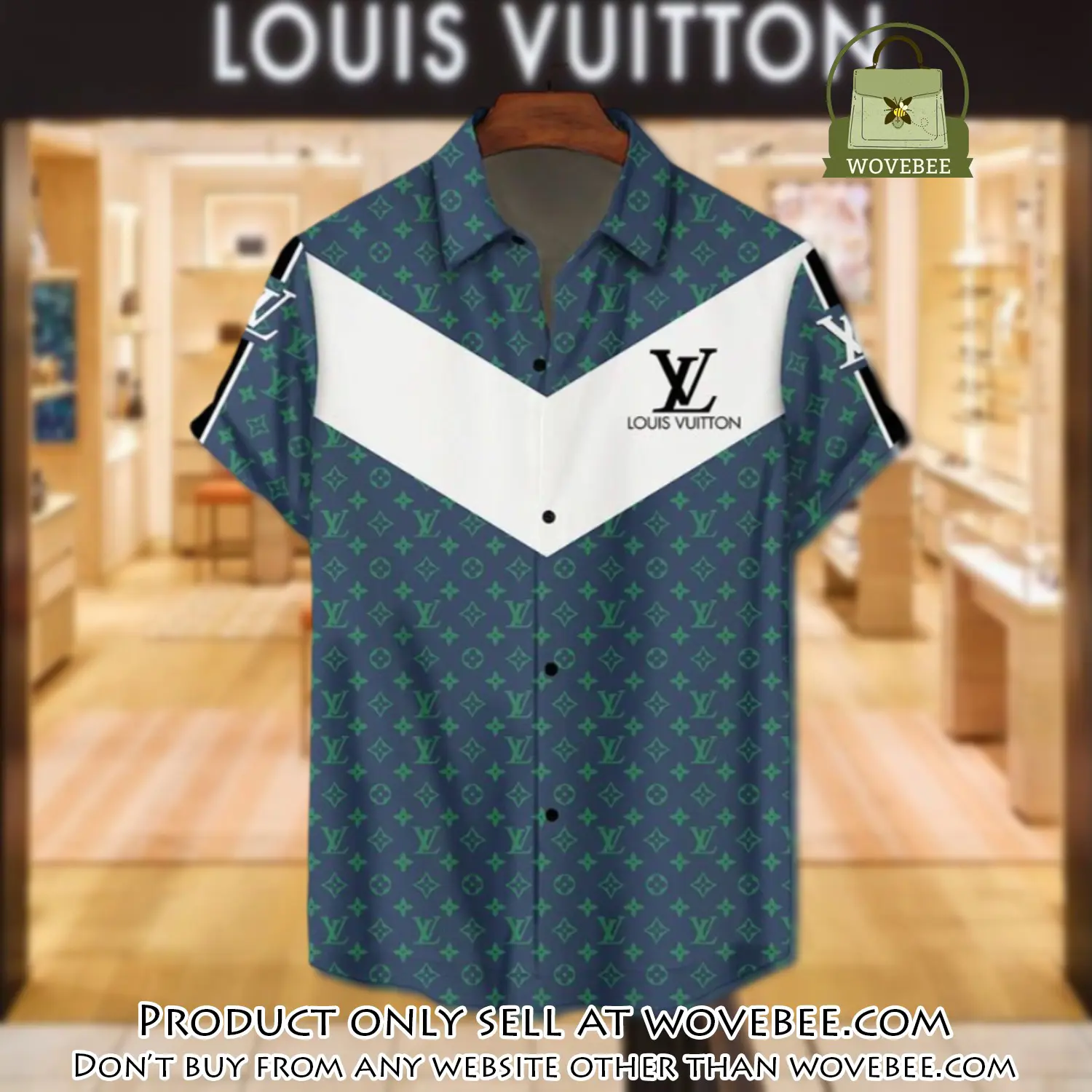 Lv louis vuitton luxury hawaiian shirt & short set lhs1197 wvb5256063